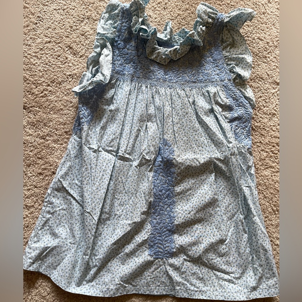 Mi Golondrina Light Blue Olivia Floral Blouse